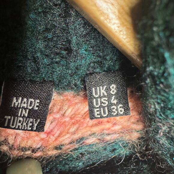 Superdry Sweater Womens 4 Pink Green Striped Mismatched Crew Pullover Casual - Picture 6 of 13